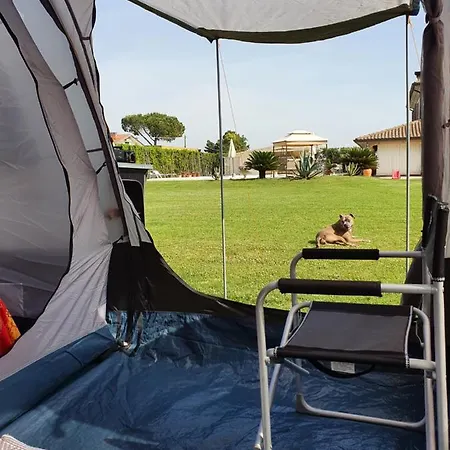 Camping In Tenda In Giardino *
